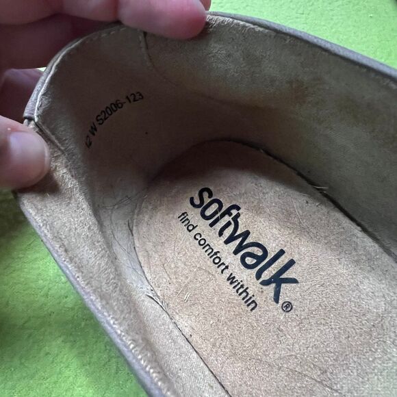 SoftWalk Women's St Lucia Leather Ballet Flat Sz US 12W Wide Taupe - Picture 3 of 6